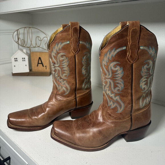 Nocona Shoes - Nocona Women’s 9.5B Brown Western Cowboy Boots Vintage Leather Classic Stitching